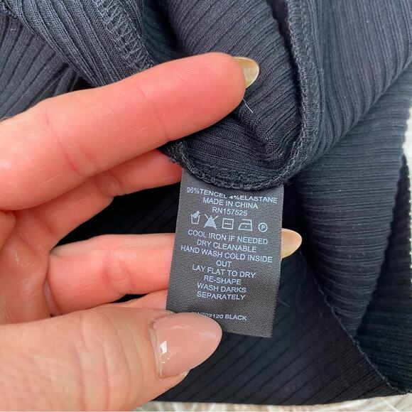 WSLY Women's Rivington Ribbed Short Tank Dress Black Size L NWT - Picture 10 of 10